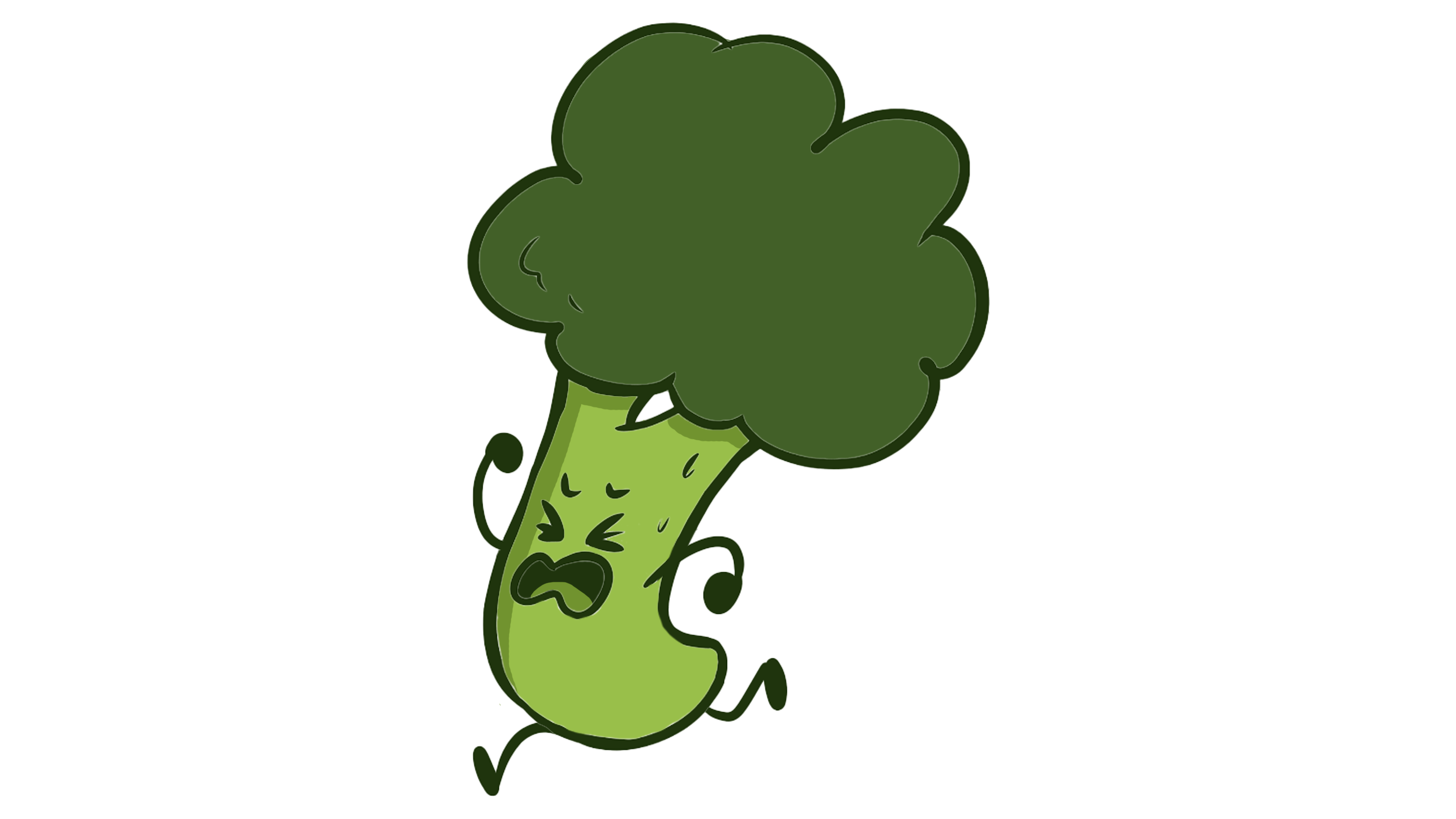 Broccoli character running