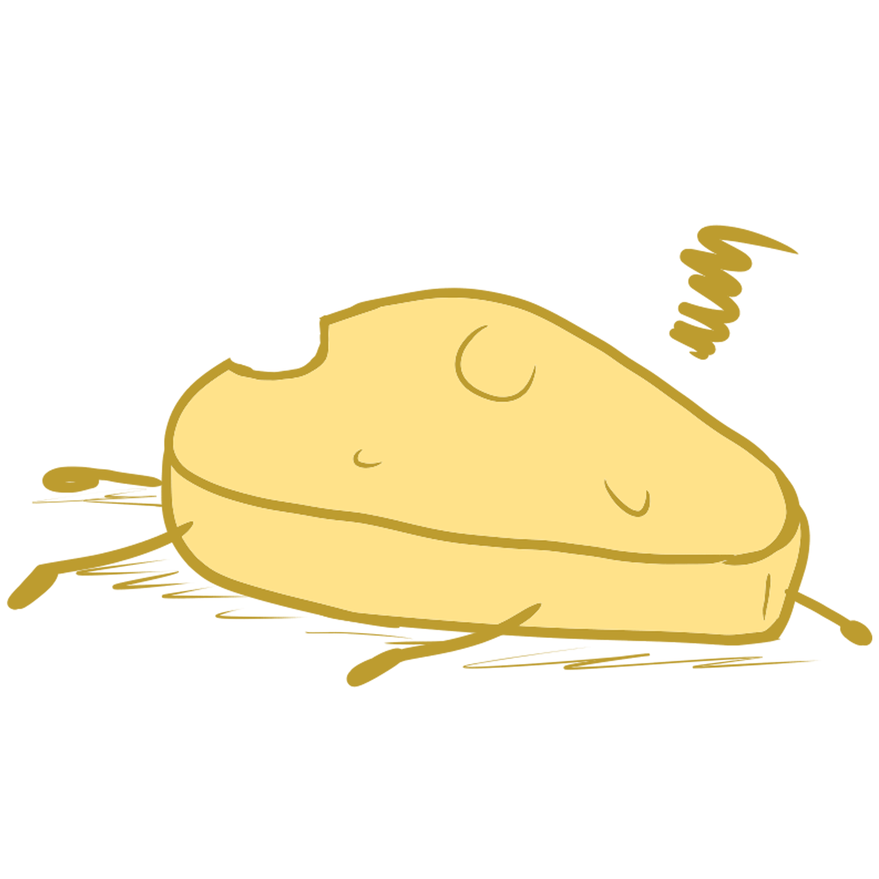 cheese character passed out on his face