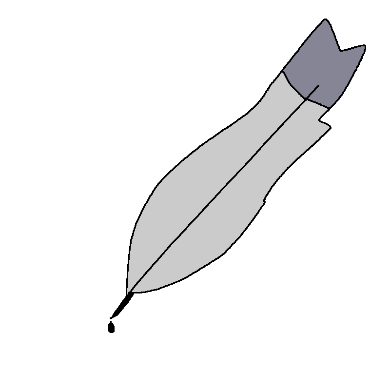 drawing of feather quill.